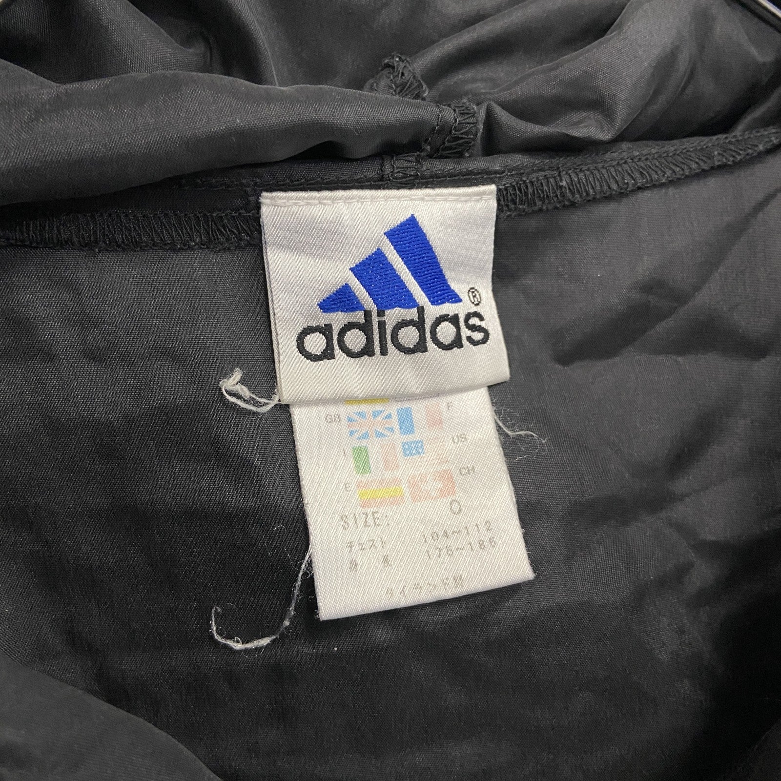 90s～　adidas　アディダス　ナイロンパーカー　ウインドブレーカー　ヴィンテージ　黒　ブラック　Oサイズ