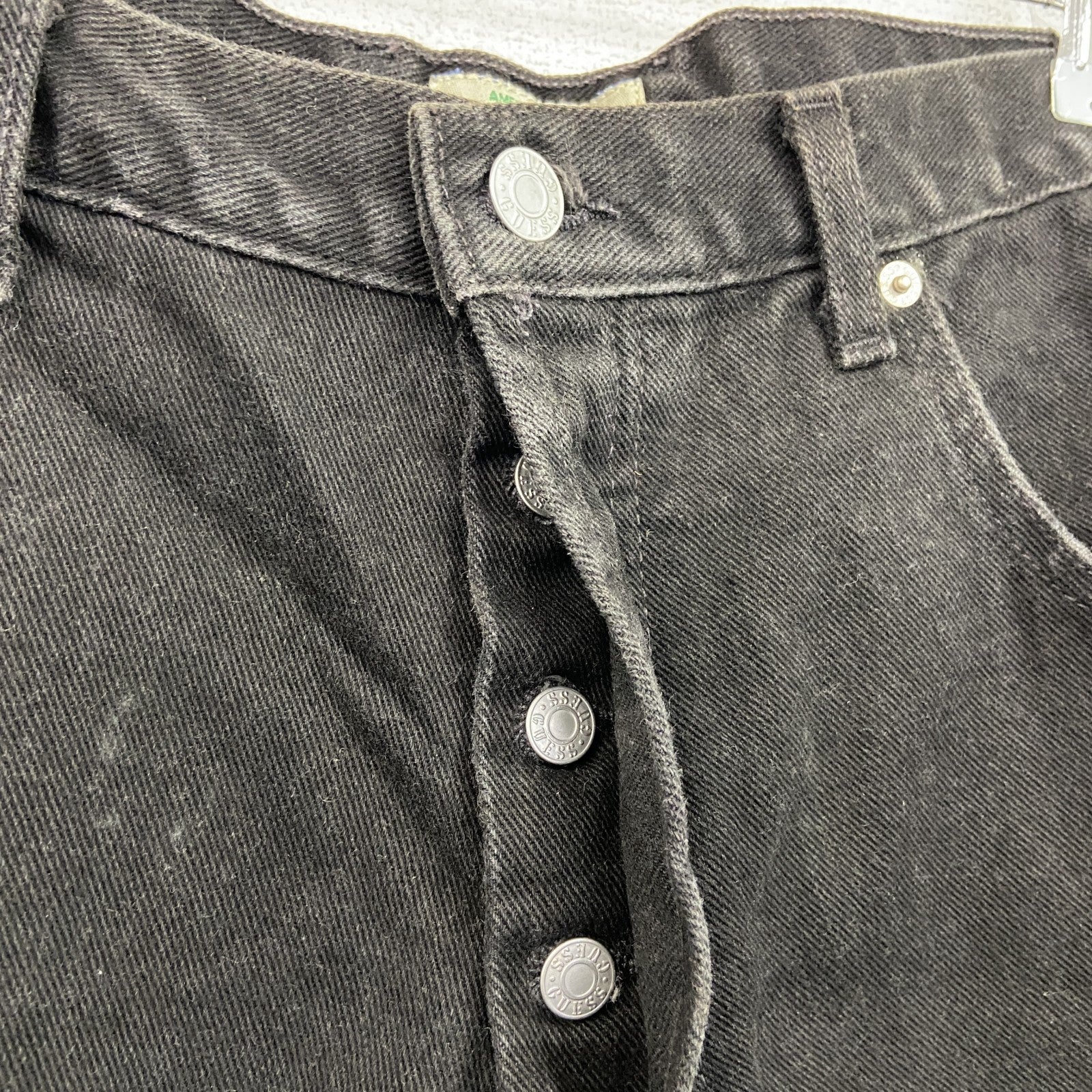 90s　GUESS JEANS　ゲスジーンズ　デニムパンツ/ジーンズ　ボタンフライ　黒　ブラック　W34サイズ