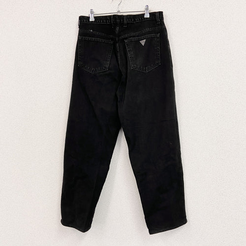 90s　GUESS JEANS　ゲスジーンズ　デニムパンツ/ジーンズ　ボタンフライ　黒　ブラック　W34サイズ