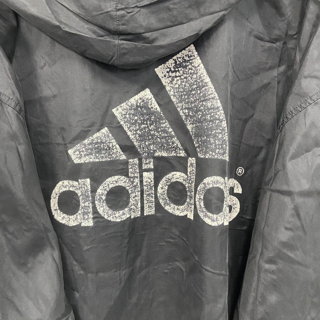 90s～　adidas　アディダス　ナイロンパーカー　ウインドブレーカー　ヴィンテージ　黒　ブラック　Oサイズ