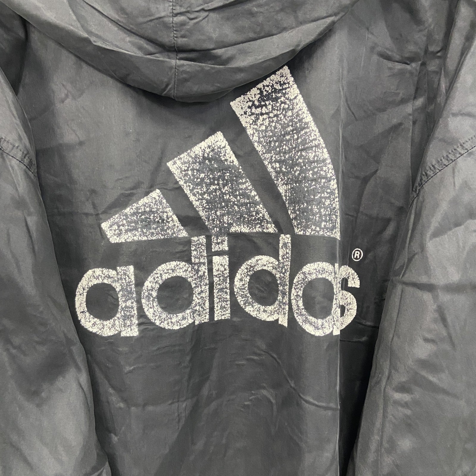 90s～　adidas　アディダス　ナイロンパーカー　ウインドブレーカー　ヴィンテージ　黒　ブラック　Oサイズ