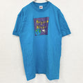 古着 used　anvil　アンビル　半袖プリントTシャツ　シングルステッチ　ブルー　ギャラクシー　地球　Lサイズ