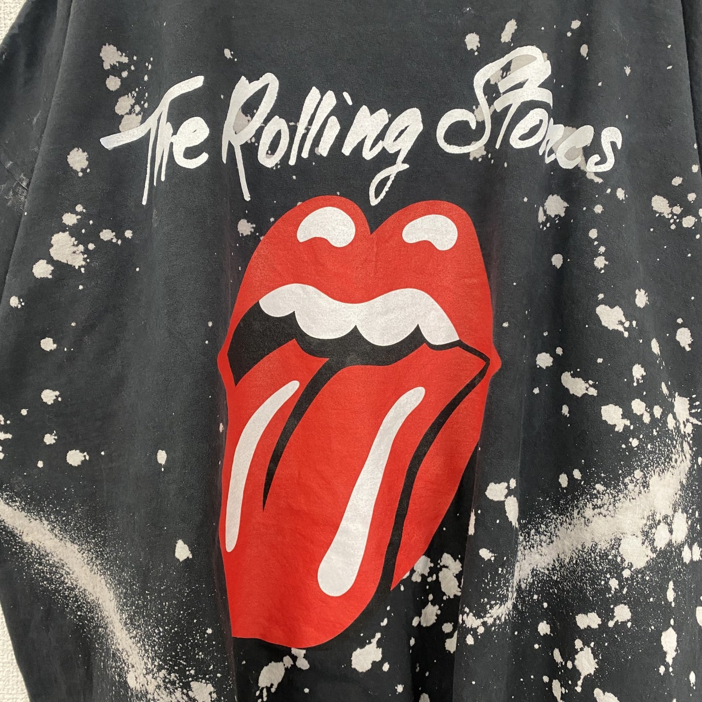 古着 used　Rolling Stones ローリングストーンズ　半袖バンドプリントTシャツ　タイダイ柄　黒　2XLサイズ