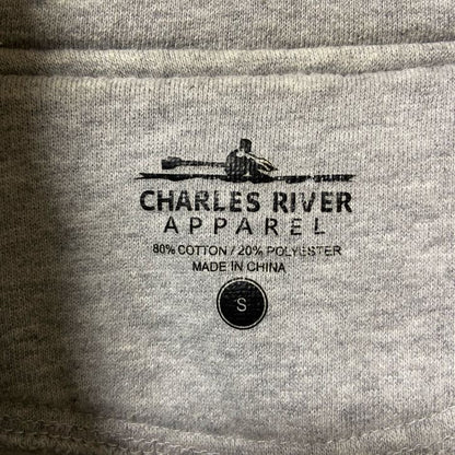 CHARLESRIVER　ハーフジップスウェット/トレーナー　ワンポイント　刺繍ロゴ　ハイネック　霜降りグレー　Sサイズ