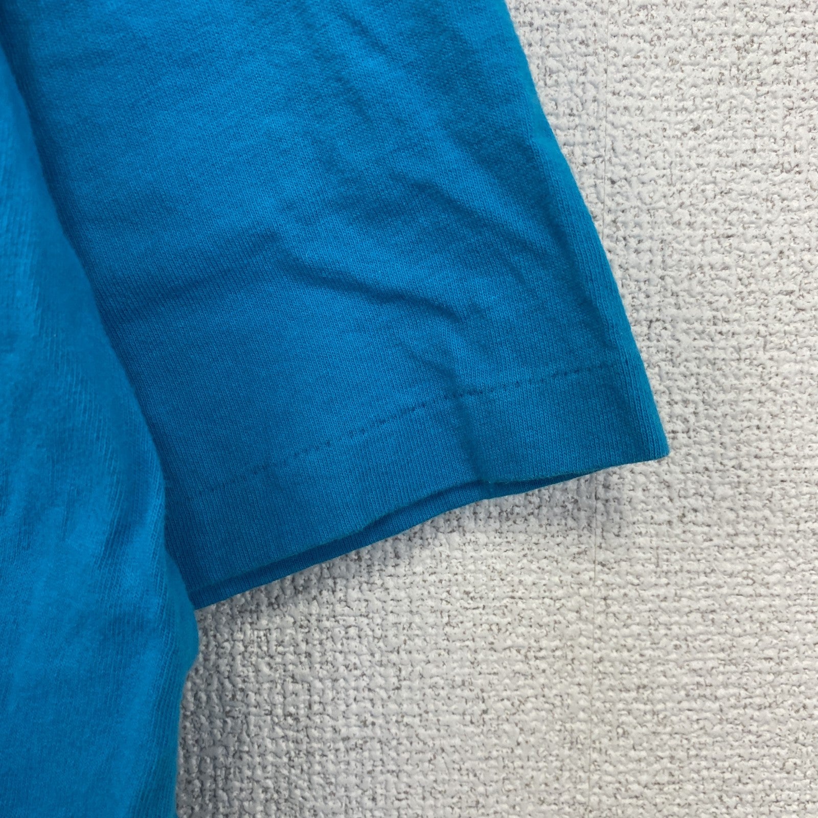 古着 used　anvil　アンビル　半袖プリントTシャツ　シングルステッチ　ブルー　ギャラクシー　地球　Lサイズ