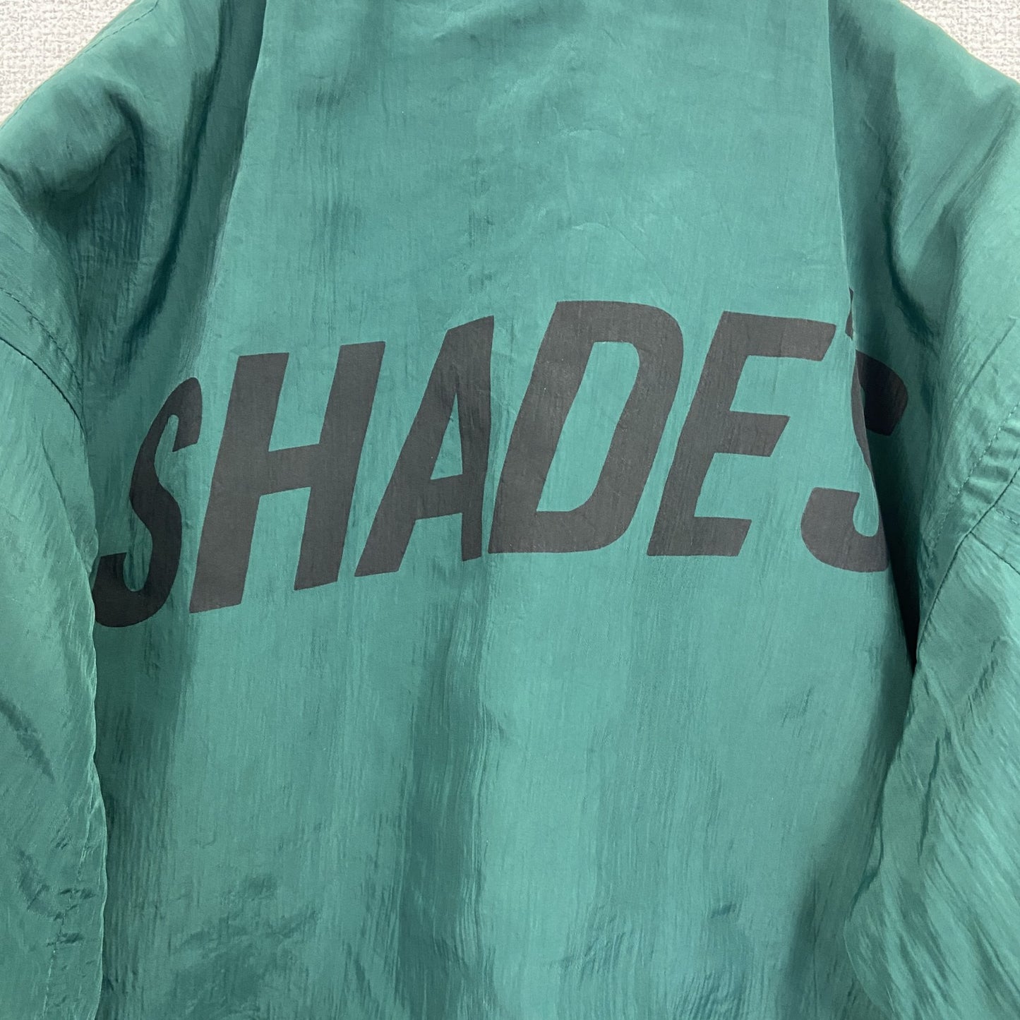 90s～　SHADE'S　シェード　フライトジャケット/MA-1　フルジップナイロンジャケット　緑　グリーン　Fサイズ