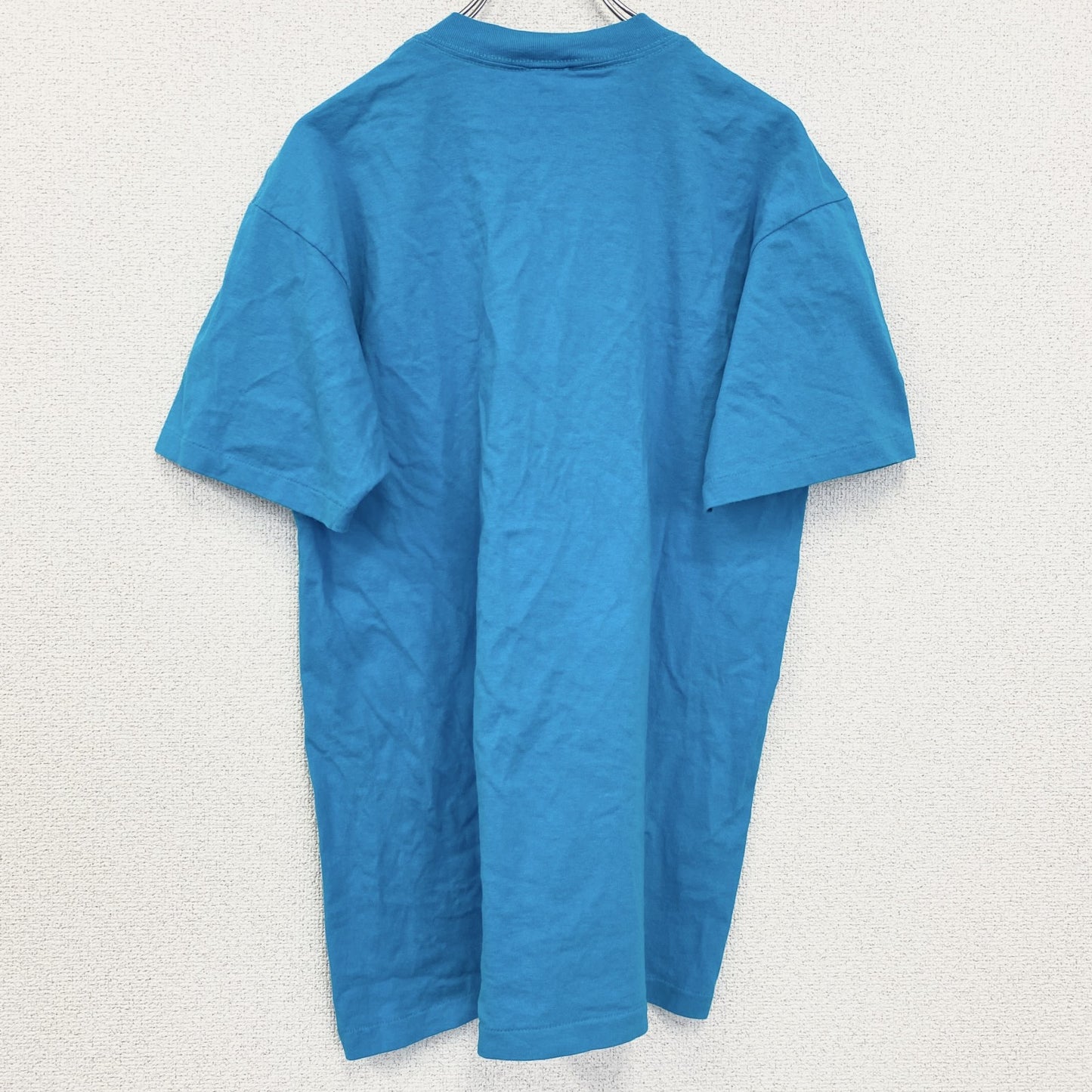 古着 used　anvil　アンビル　半袖プリントTシャツ　シングルステッチ　ブルー　ギャラクシー　地球　Lサイズ