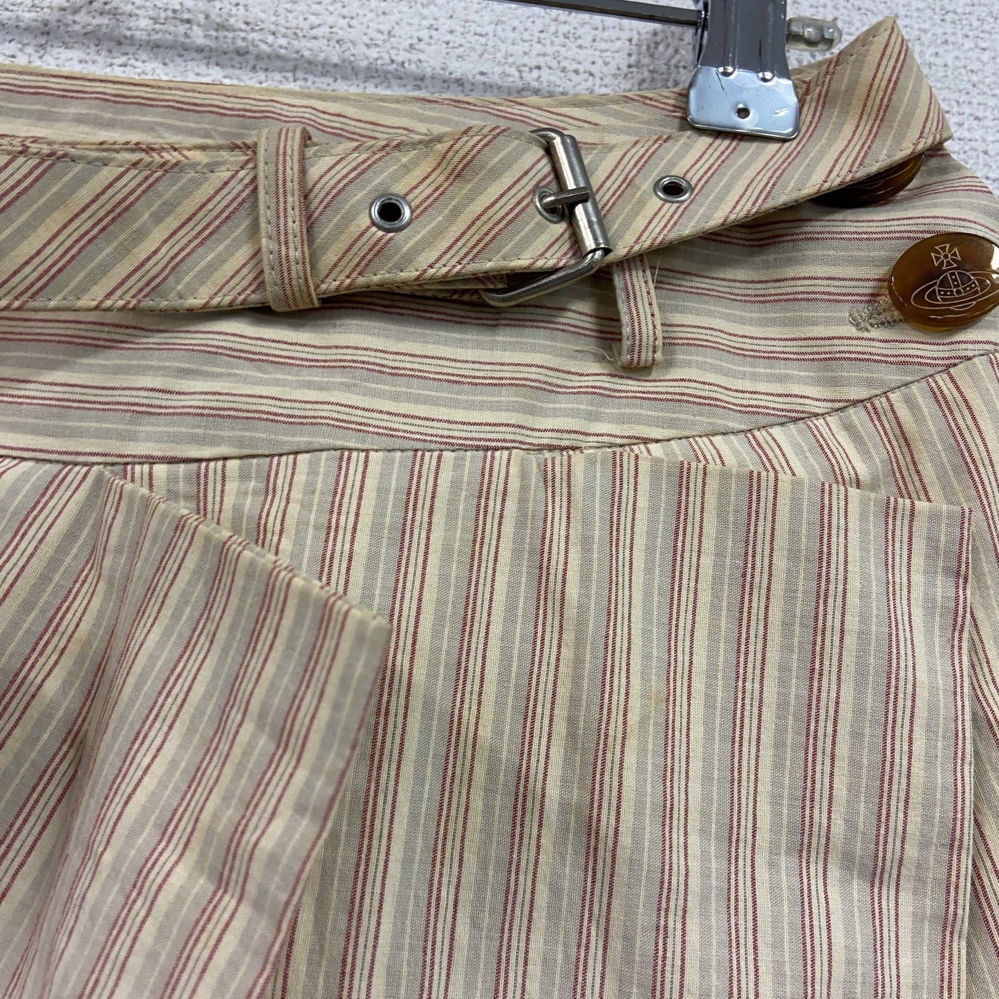 Vivienne Westwood RED LABEL　ヴィヴィアン　フレアスカート　ベージュ　ストライプ　38サイズ