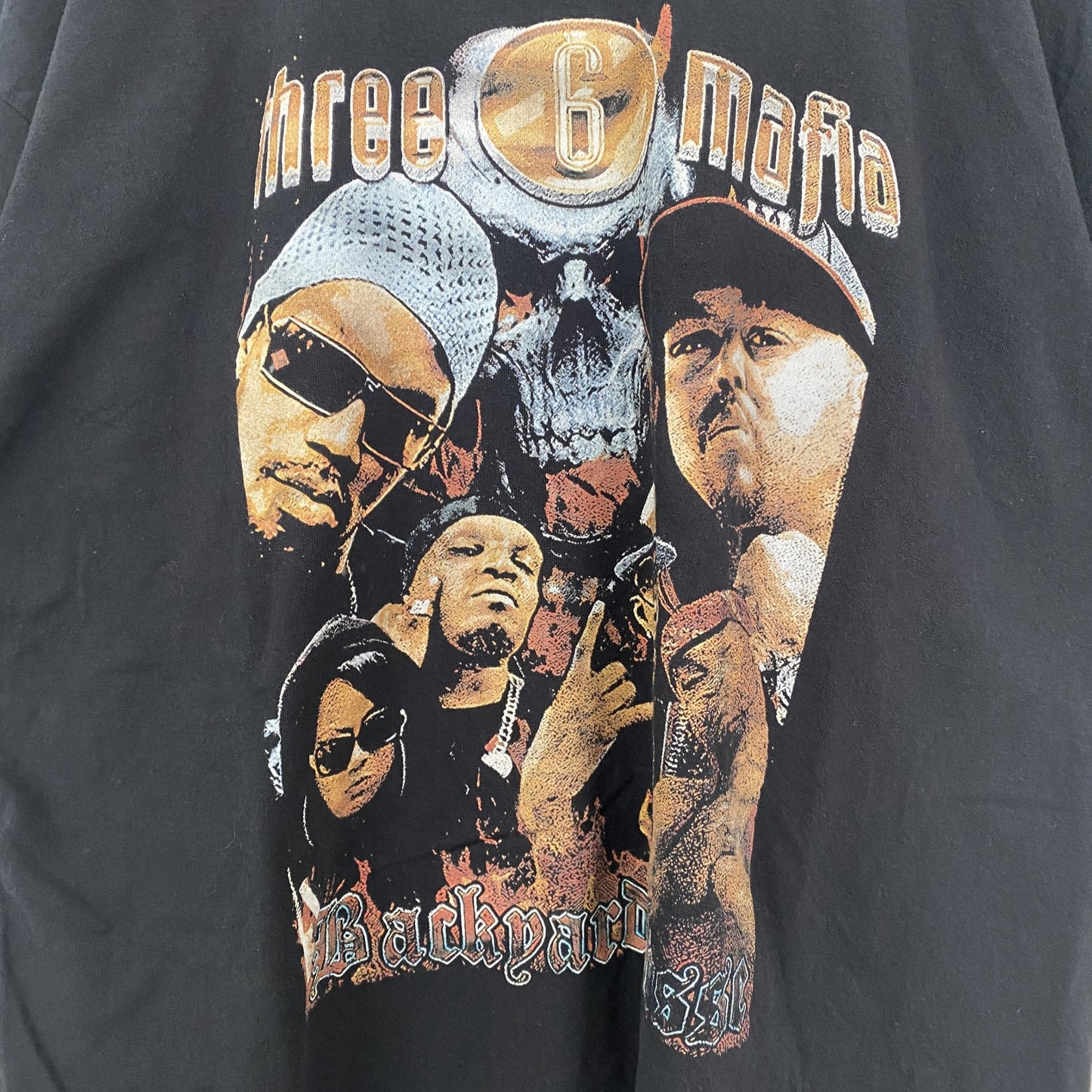 古着 used　Live by Yo Rep　半袖プリントTシャツ　ラッパー　レトロデザイン　黒　ブラック　2XLサイズ