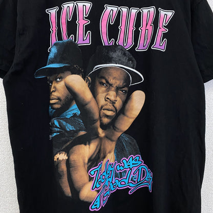 古着 used　ICE CUBE　半袖プリントTシャツ　ブラック　ヒップホップ　ストリート　クルーネック　Mサイズ