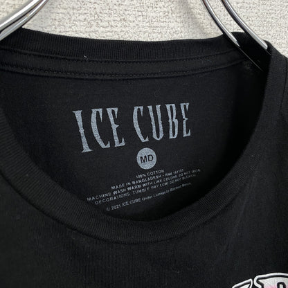 古着 used　ICE CUBE　半袖プリントTシャツ　ブラック　ヒップホップ　ストリート　クルーネック　Mサイズ
