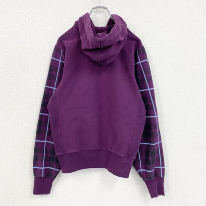 Champion　チャンピオン　リバースウィーブ　スウェットパーカー/フーディー　チェック柄　紫　パープル　Sサイズ