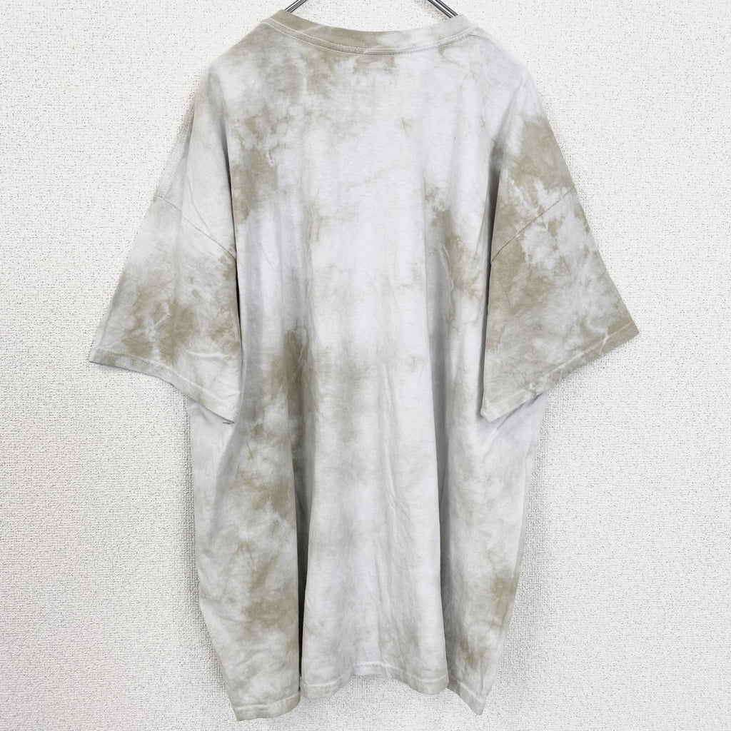 ノートリアスBIG　半袖タイダイ柄プリントTシャツ　ラッパー　音楽　ミュージック　白　2XLサイズ
