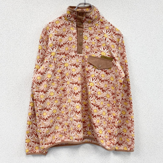 simply south collection　ハーフボタンフリースプルオーバー　シンチラスナップTタイプ　総柄　花柄　Mサイズ