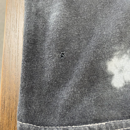 古着 used　Wutang　ウータン　半袖タイダイ柄プリントTシャツ　ラップ　レトロ　クルーネック　黒青　Mサイズ
