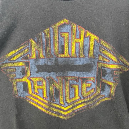 古着 used　半袖音楽プリントTシャツ　ナイトレンジャー　ハードロック　黒　ブラック　クルーネック　Lサイズ