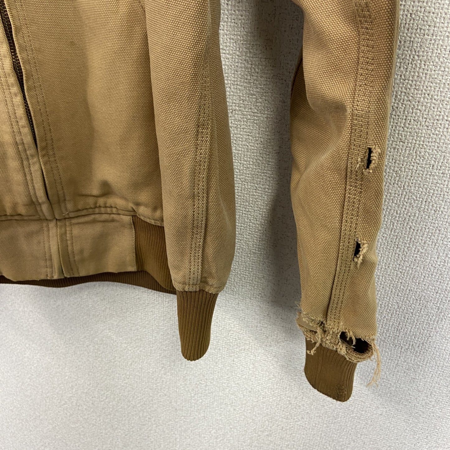 STUSSY　ステューシー　フルジップダックパーカー　アクティブジャケットタイプ　デカロゴ　ブラウン　Mサイズ