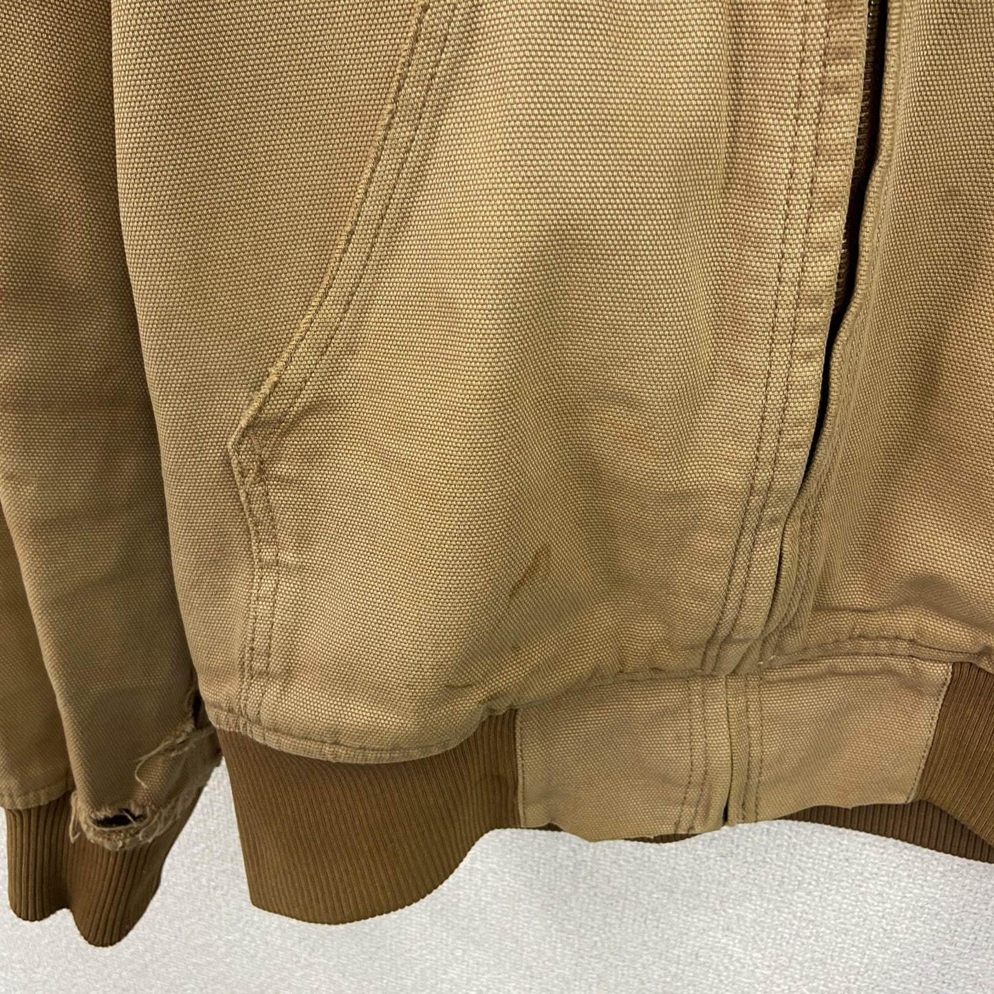 STUSSY　ステューシー　フルジップダックパーカー　アクティブジャケットタイプ　デカロゴ　ブラウン　Mサイズ