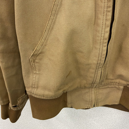 STUSSY　ステューシー　フルジップダックパーカー　アクティブジャケットタイプ　デカロゴ　ブラウン　Mサイズ