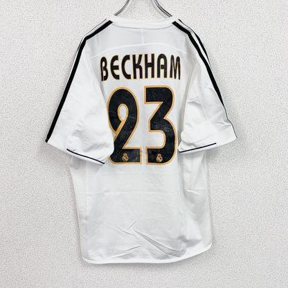 00s　adidas　アディダス　BECKHAM　ベッカム　レアルマドリード　ユニフォーム　ゲームシャツ　白　ホワイト　Mサイズ