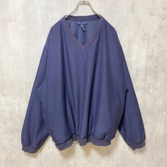 古着 used　JOHNASHFORD　ジョンアシュフォード　長袖無地ナイロンプルオーバー　ネイビー　ノームコア　XLサイズ