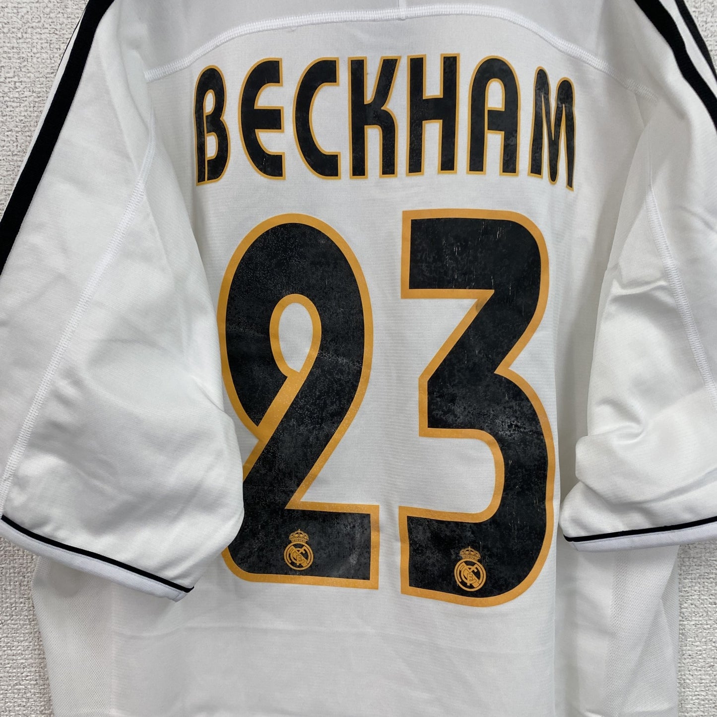 00s　adidas　アディダス　BECKHAM　ベッカム　レアルマドリード　ユニフォーム　ゲームシャツ　白　ホワイト　Mサイズ
