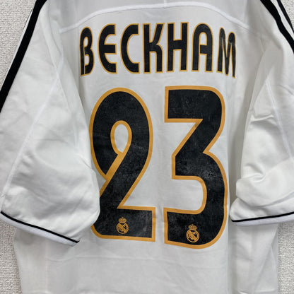 00s　adidas　アディダス　BECKHAM　ベッカム　レアルマドリード　ユニフォーム　ゲームシャツ　白　ホワイト　Mサイズ
