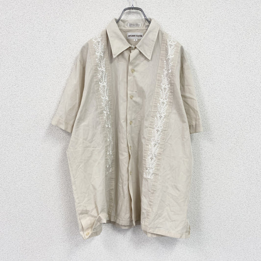 GENTLEMENS COLLECTION　半袖キューバシャツ　ベージュ　XLサイズ