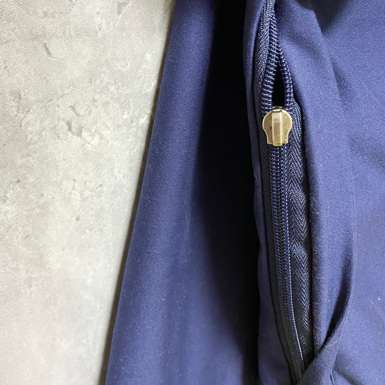 古着 used　JOHNASHFORD　ジョンアシュフォード　長袖無地ナイロンプルオーバー　ネイビー　ノームコア　XLサイズ