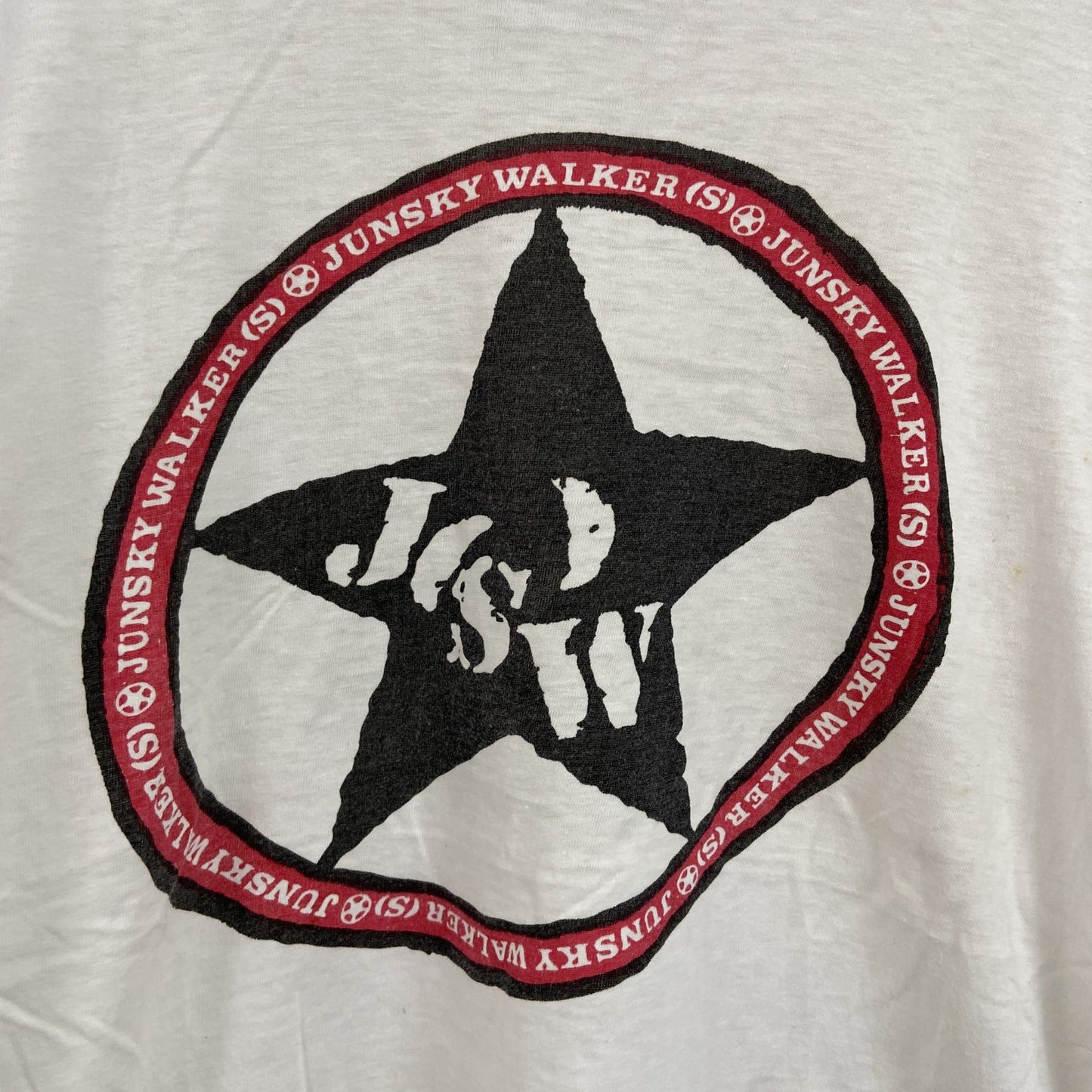 80s～　JUN SKY WALKER(S)　ジュンスカイウォーカーズ　半袖Tシャツ　バンT　シングルステッチ　白　ホワイト