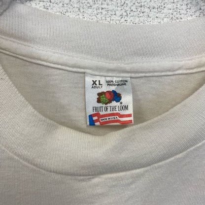 90s　半袖アニマルプリントTシャツ　ホワイト　白　動物　オオカミ　ウルフ　シングルステッチ　XLサイズ