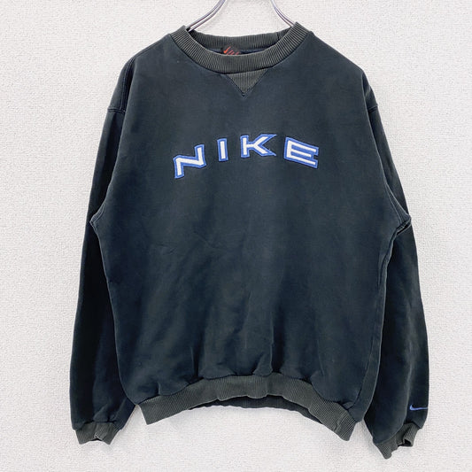 90s　NIKE　ナイキ　スウェット/トレーナー　ヴィンテージ　前V　黒　ブラック　Sサイズ