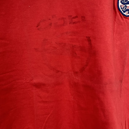 90s　UMBRO　アンブロ　イングランド代表　半袖リンガーTシャツ　ユニフォーム　ゲームシャツ　赤　レッド　Mサイズ