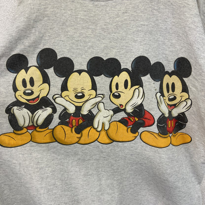 古着 used　THE Disney STORE　半袖オリジナルプリントTシャツ　ミッキー　グレー　クルーネック　XXLサイズ