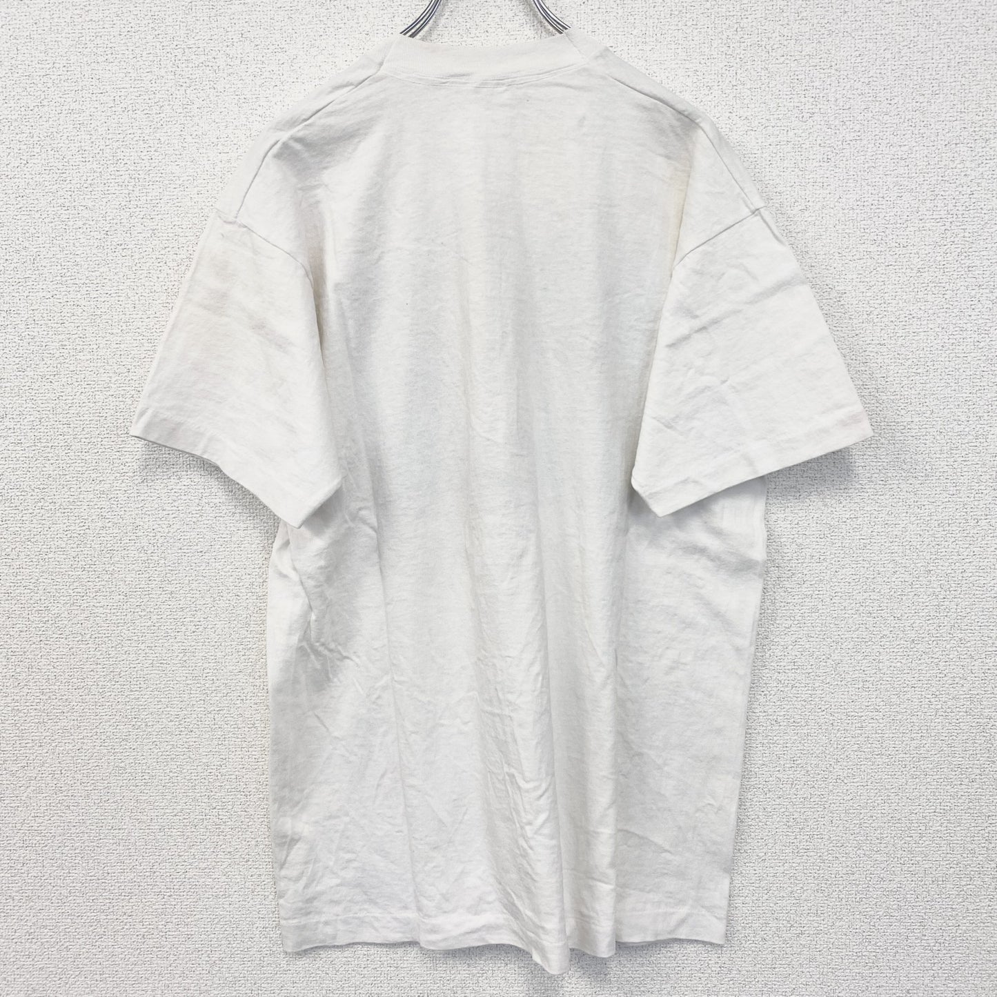 90s　半袖アニマルプリントTシャツ　ホワイト　白　動物　オオカミ　ウルフ　シングルステッチ　XLサイズ