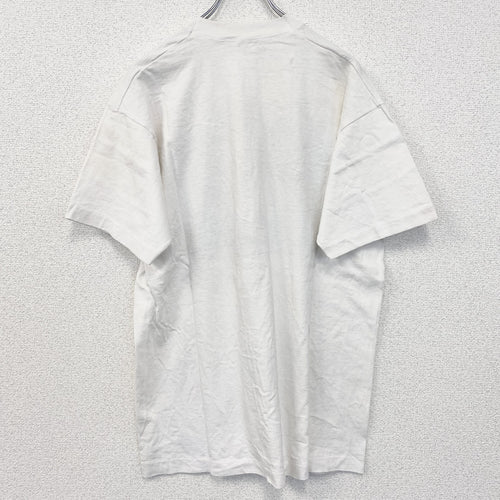 90s　半袖アニマルプリントTシャツ　ホワイト　白　動物　オオカミ　ウルフ　シングルステッチ　XLサイズ