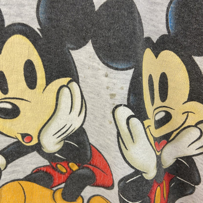 古着 used　THE Disney STORE　半袖オリジナルプリントTシャツ　ミッキー　グレー　クルーネック　XXLサイズ
