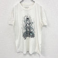 古着 used　THREADS　半袖プリントTシャツ　カジュアルデザイン　近未来　ロボット　レトロ　白　クルーネック　Lサイズ