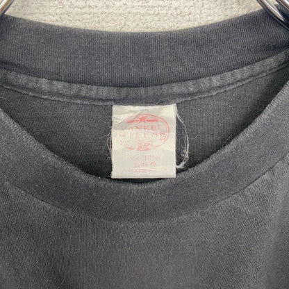 古着 used　半袖プリントTシャツ　英字　灰色　ダークグレー　100%コットン　シングルステッチ　XLサイズ