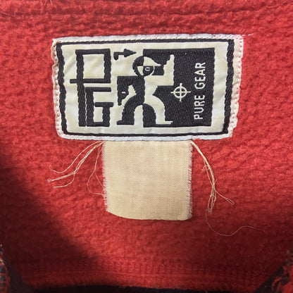 ～90s　PUREGEAR　ハーフジップパーカー　胸ポケット付き　ヴィンテージ　黒　ブラック　赤　レッド　秋冬服