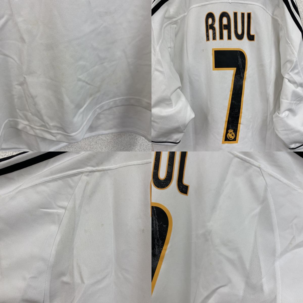 00s　adidas　アディダス　RAUL　ラウール　レアルマドリード　ユニフォーム　ゲームシャツ　白　ホワイト　Lサイズ