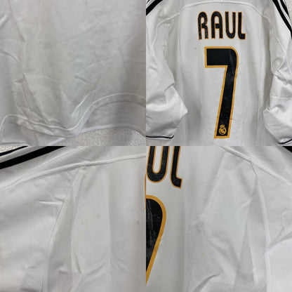 00s　adidas　アディダス　RAUL　ラウール　レアルマドリード　ユニフォーム　ゲームシャツ　白　ホワイト　Lサイズ