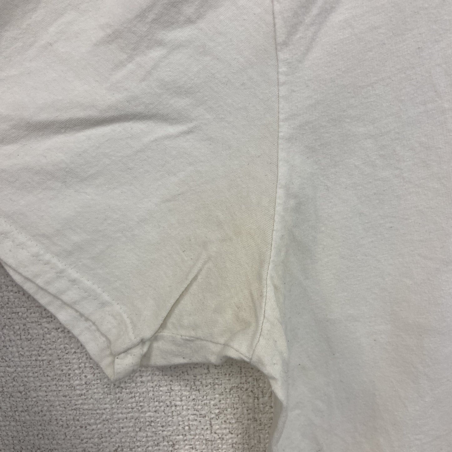 古着 used　THREADS　半袖プリントTシャツ　カジュアルデザイン　近未来　ロボット　レトロ　白　クルーネック　Lサイズ