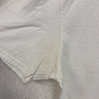 古着 used　THREADS　半袖プリントTシャツ　カジュアルデザイン　近未来　ロボット　レトロ　白　クルーネック　Lサイズ
