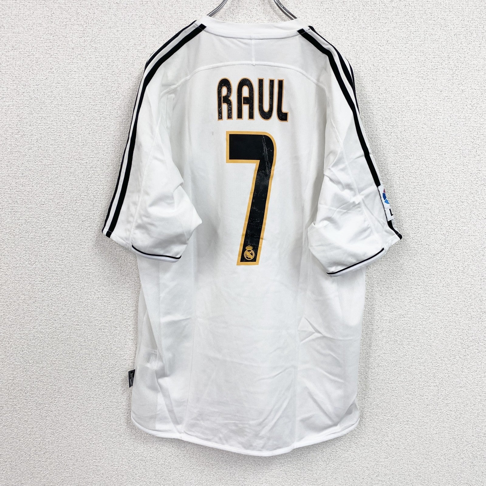 00s　adidas　アディダス　RAUL　ラウール　レアルマドリード　ユニフォーム　ゲームシャツ　白　ホワイト　Lサイズ