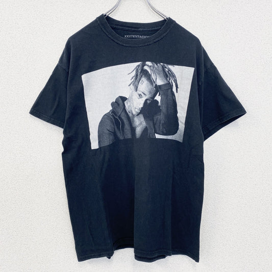 古着 used　半袖音楽プリントTシャツ　XXX tentaction　ラッパー　ラップ　ヒップホップ　黒　ブラック　Lサイズ