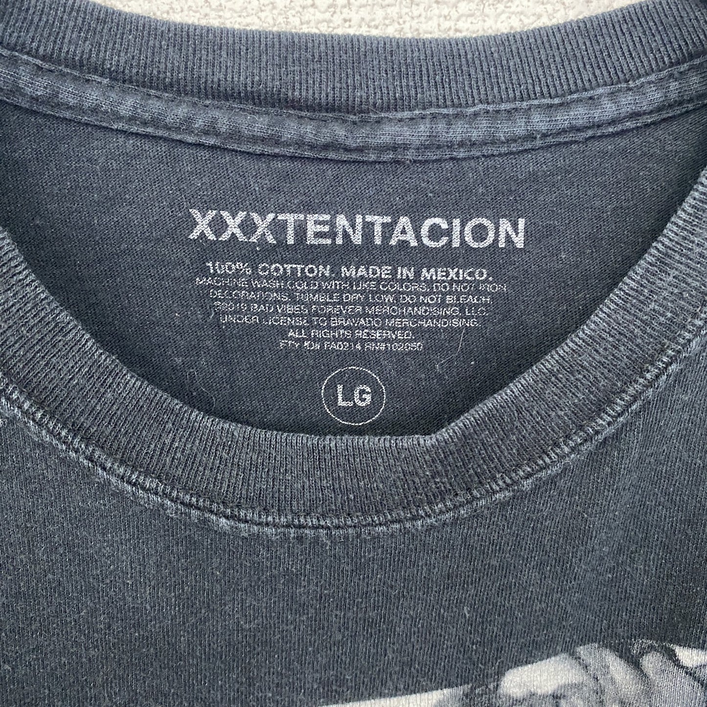 古着 used　半袖音楽プリントTシャツ　XXX tentaction　ラッパー　ラップ　ヒップホップ　黒　ブラック　Lサイズ