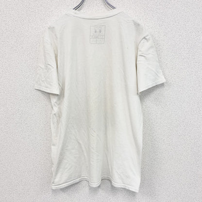 古着 used　THREADS　半袖プリントTシャツ　カジュアルデザイン　近未来　ロボット　レトロ　白　クルーネック　Lサイズ
