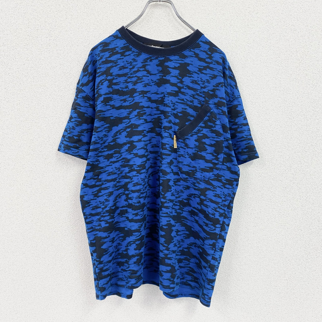 mercibeaucoup　メルシーボークー　半袖Tシャツ　カモフラ　青　ブルー　黒　ブラック　6サイズ