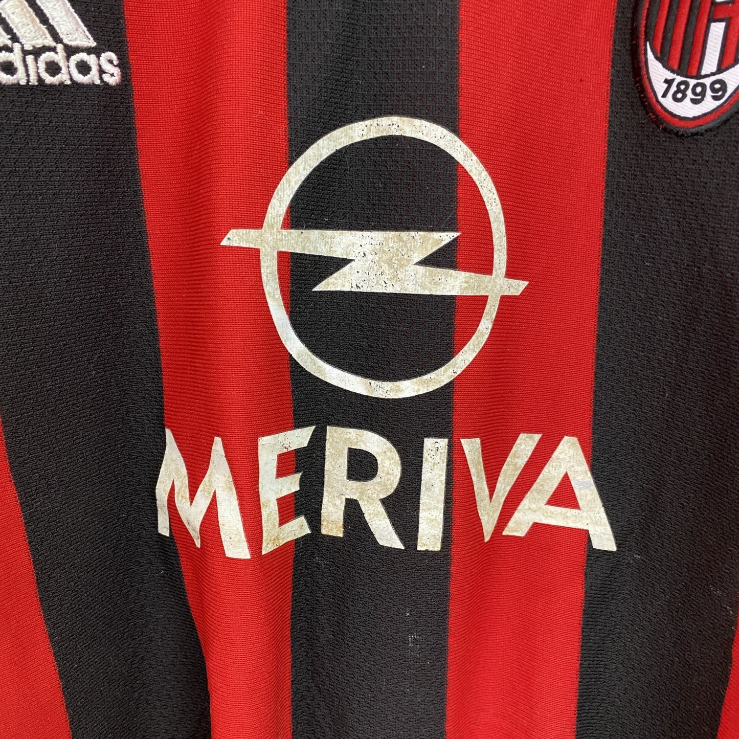 00s　adidas　アディダス　ACミラン　ユニフォーム　ゲームシャツ　MERIVA　レッド　Lサイズ